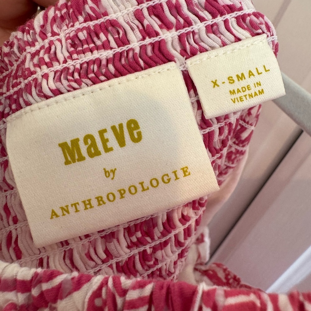 Anthropologie Pink and White Patterned Blouse - Picture 6 of 6